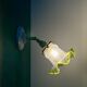 Vintage green frosted glass tulip wall light