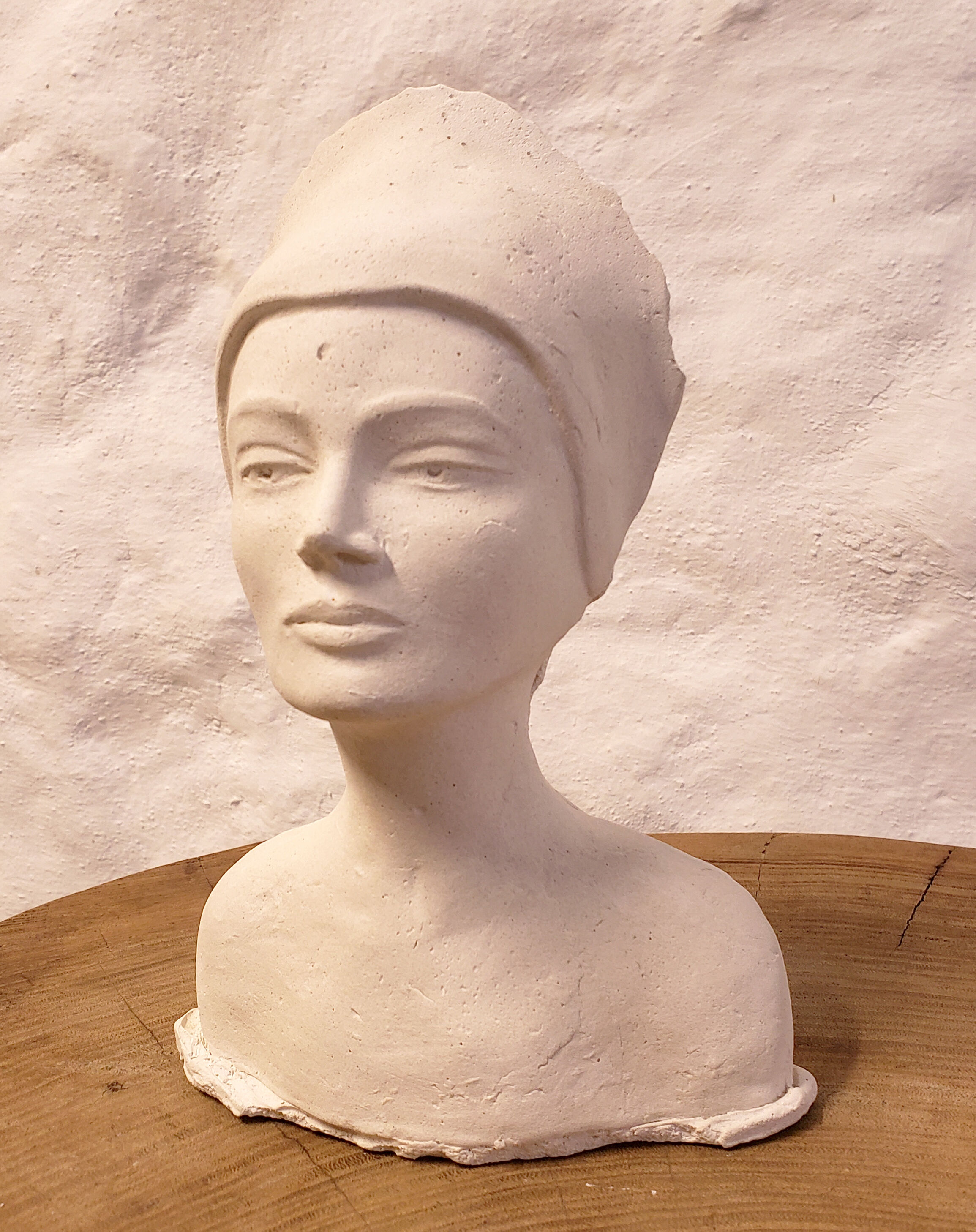 Woman bust in plaster
