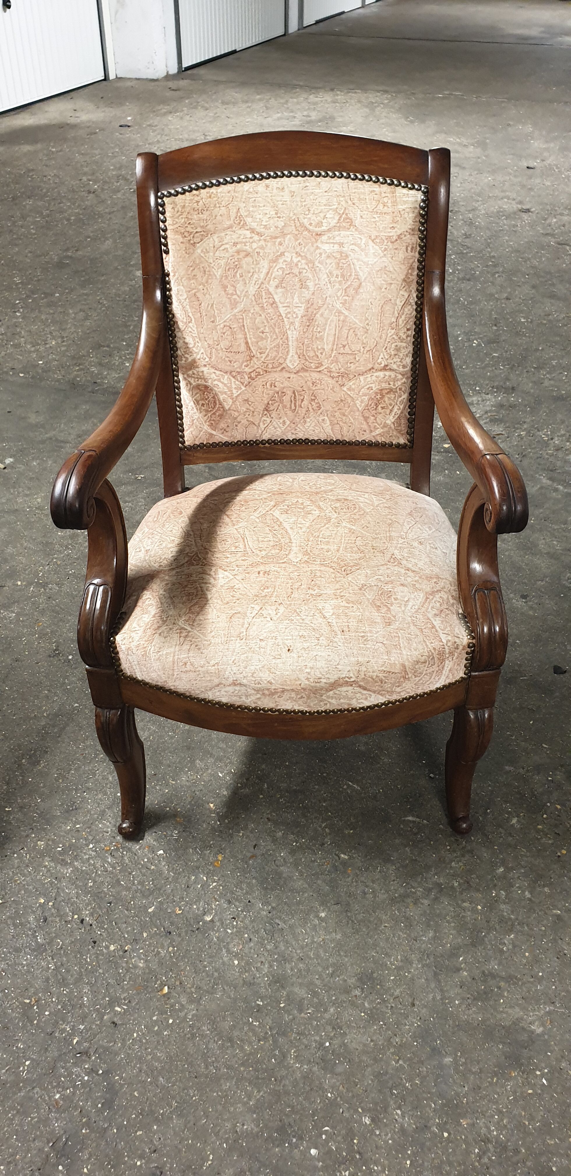 Fauteuil empire à cross