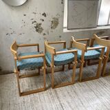 Set of 6 oak chairs with armrests Ate Van Apeldoorn
