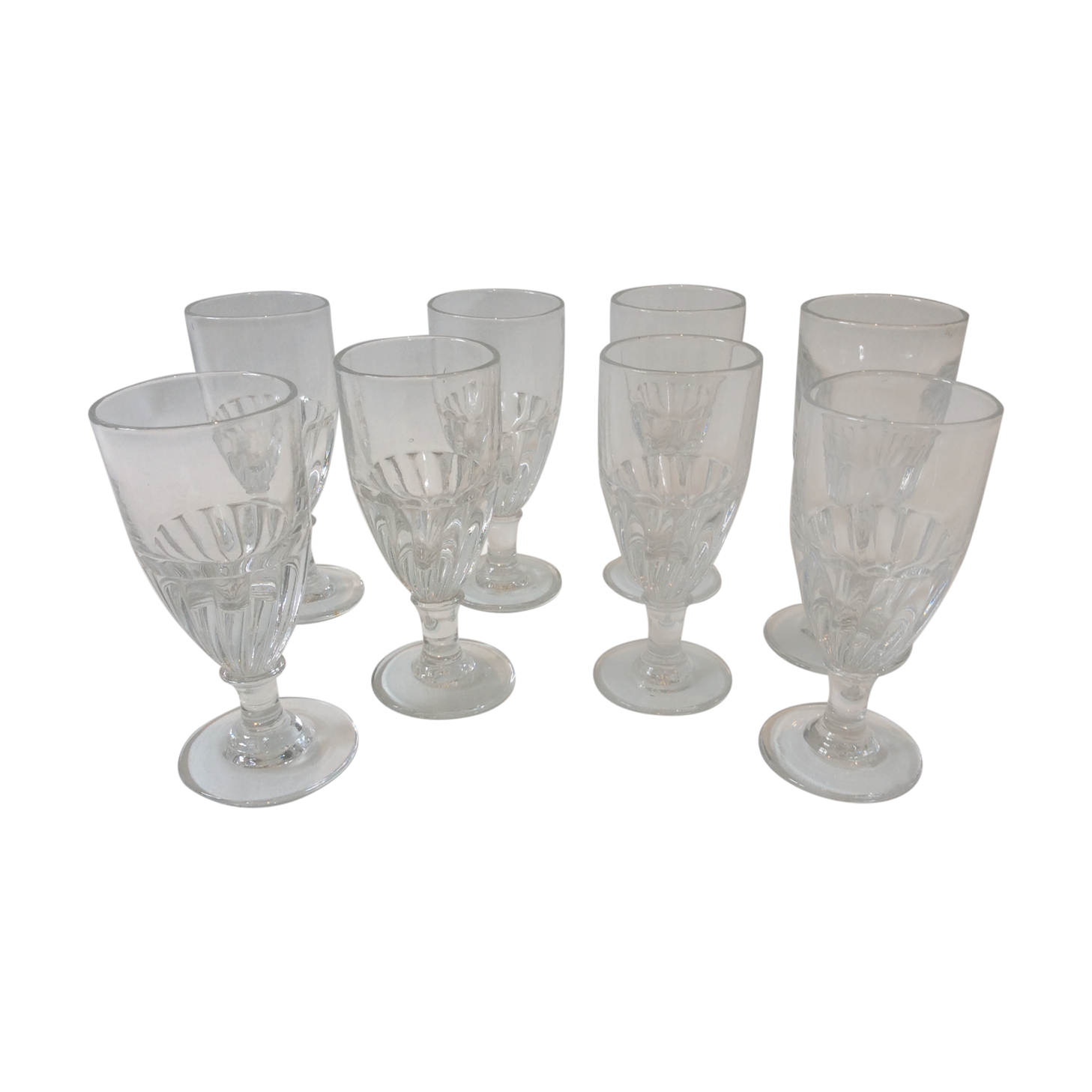 8 blown flared glasses