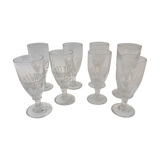 8 blown flared glasses