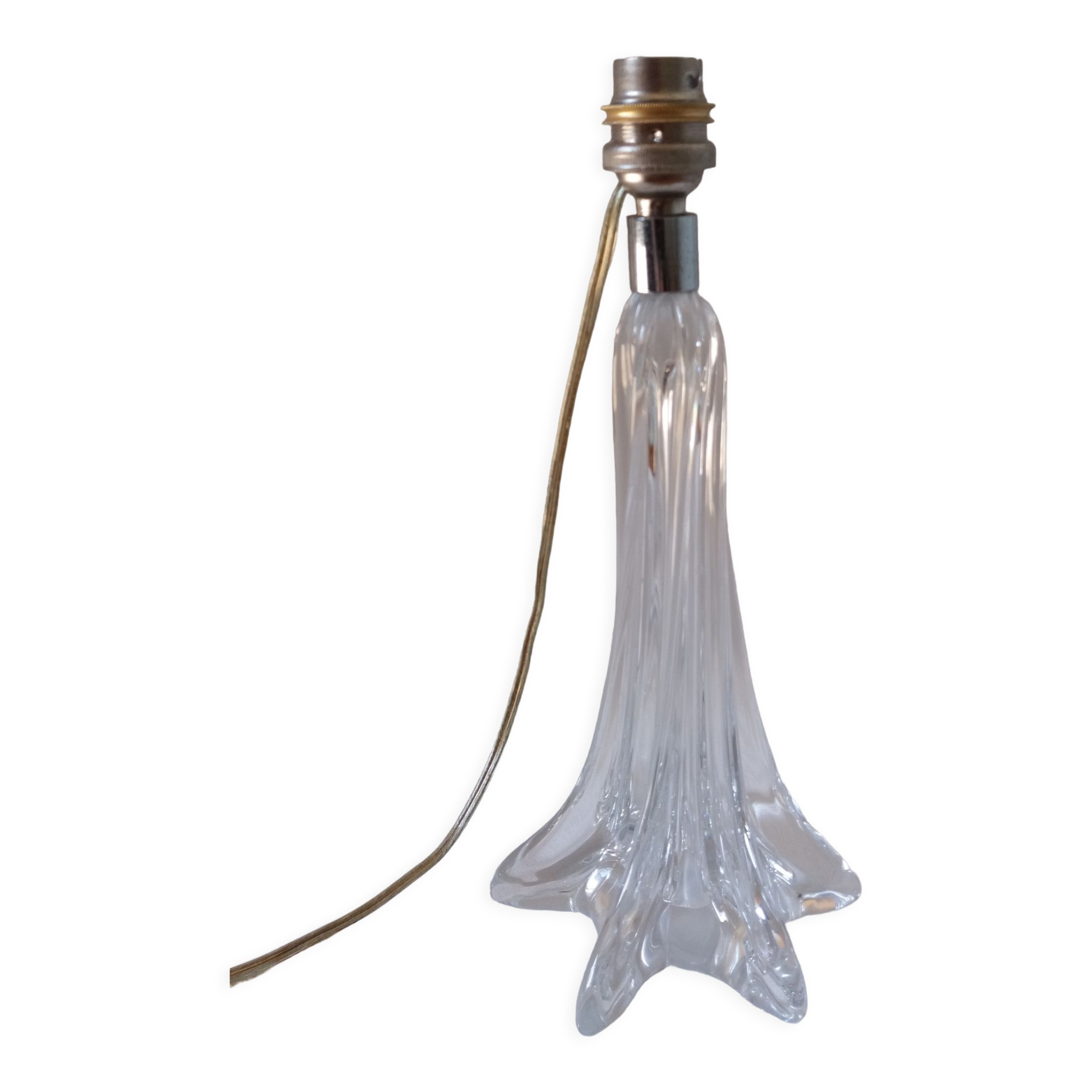 Foot lamp twisted in crystal or glass