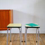 Pair of yellow formica stools, 1970