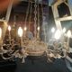 Grand lustre ancien rare en bronze massif argenté de style Empire 12 points lumineux.