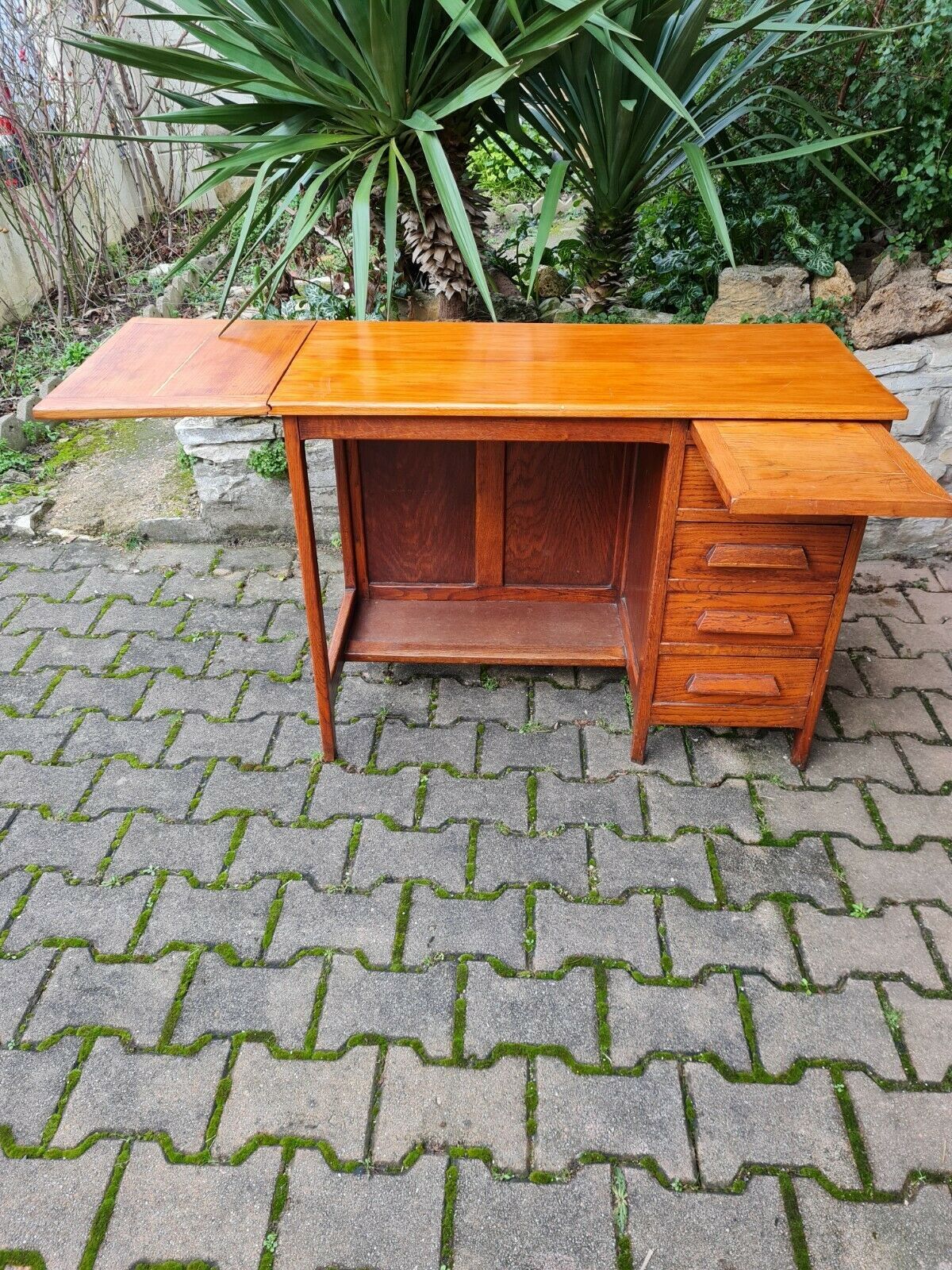 30s solid wood children's desk with 4 drawers and extensions