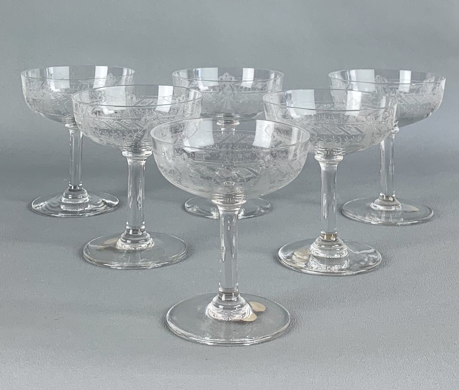 SUITE OF 6 CUPS TO CHAMPAGNE SAINT LOUIS MODEL SAPHO IN CRISTAL