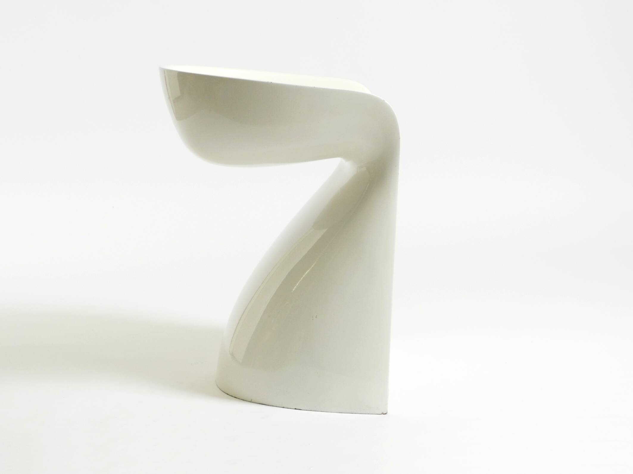 White stool by Winfried Staeb from the 1970s for the Form + Life Collection