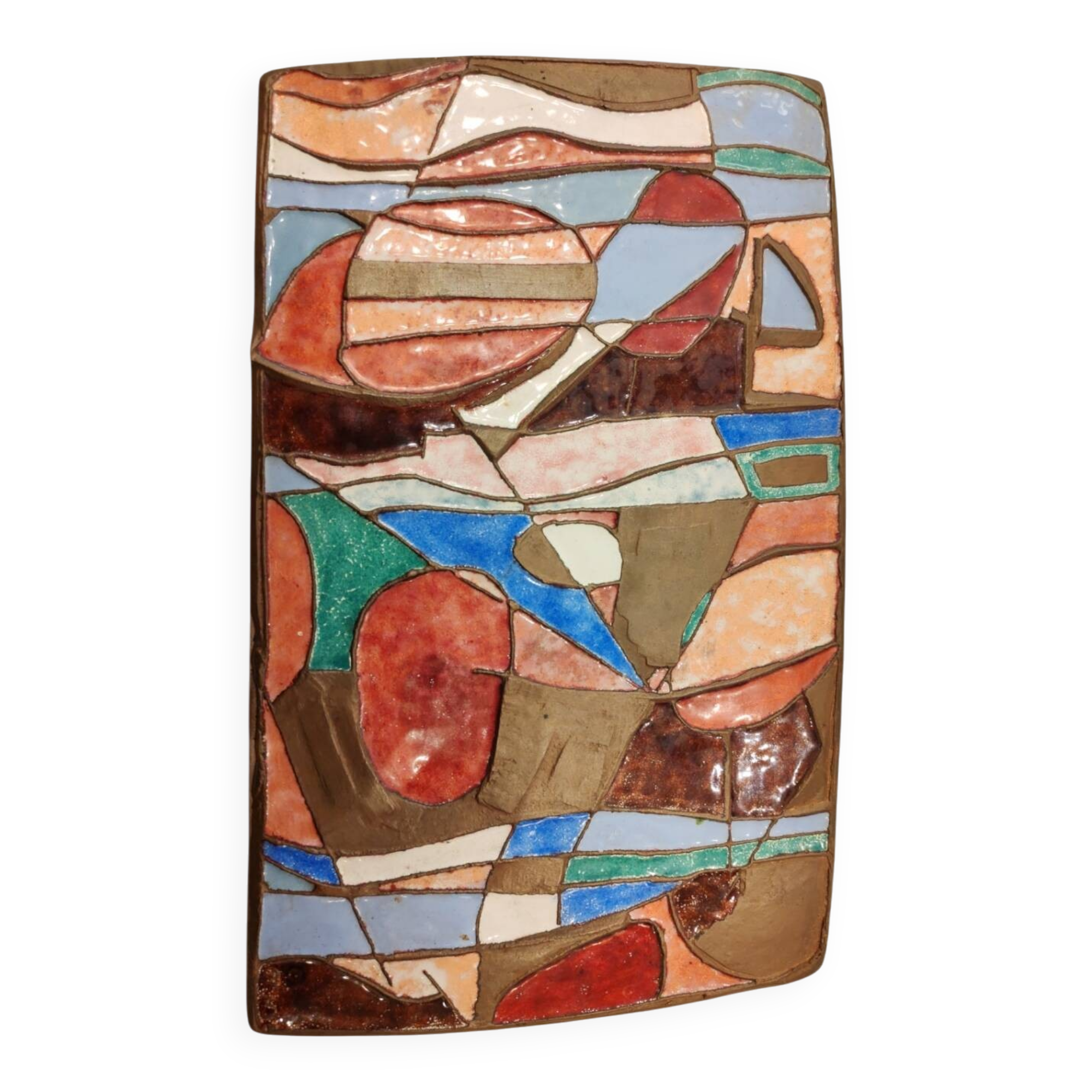 Isaac Lane Muse, brass and enamel plaque.