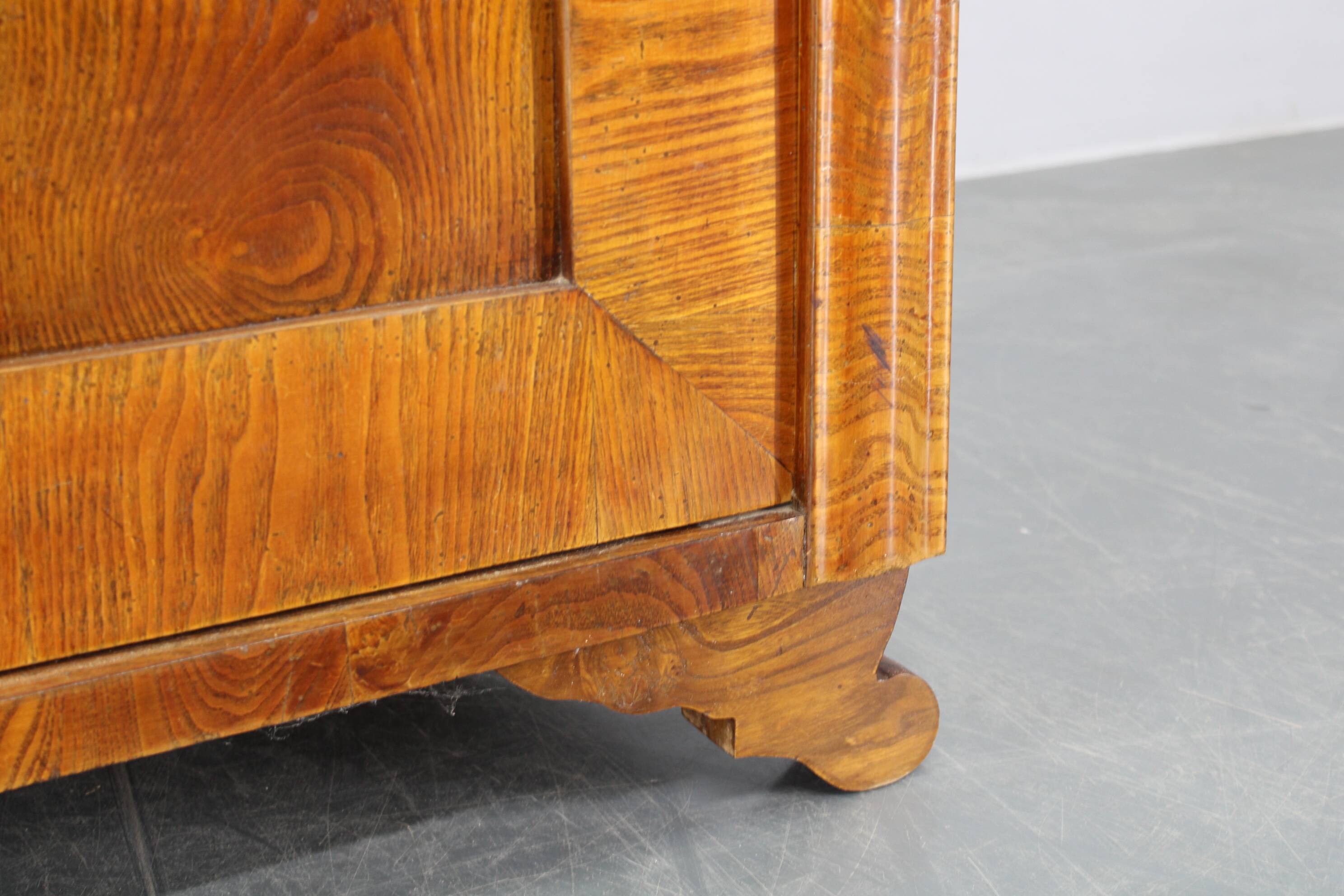 1930s Antique Cabinet with Writing Area in Walnut Finish ,Czechoslovakia