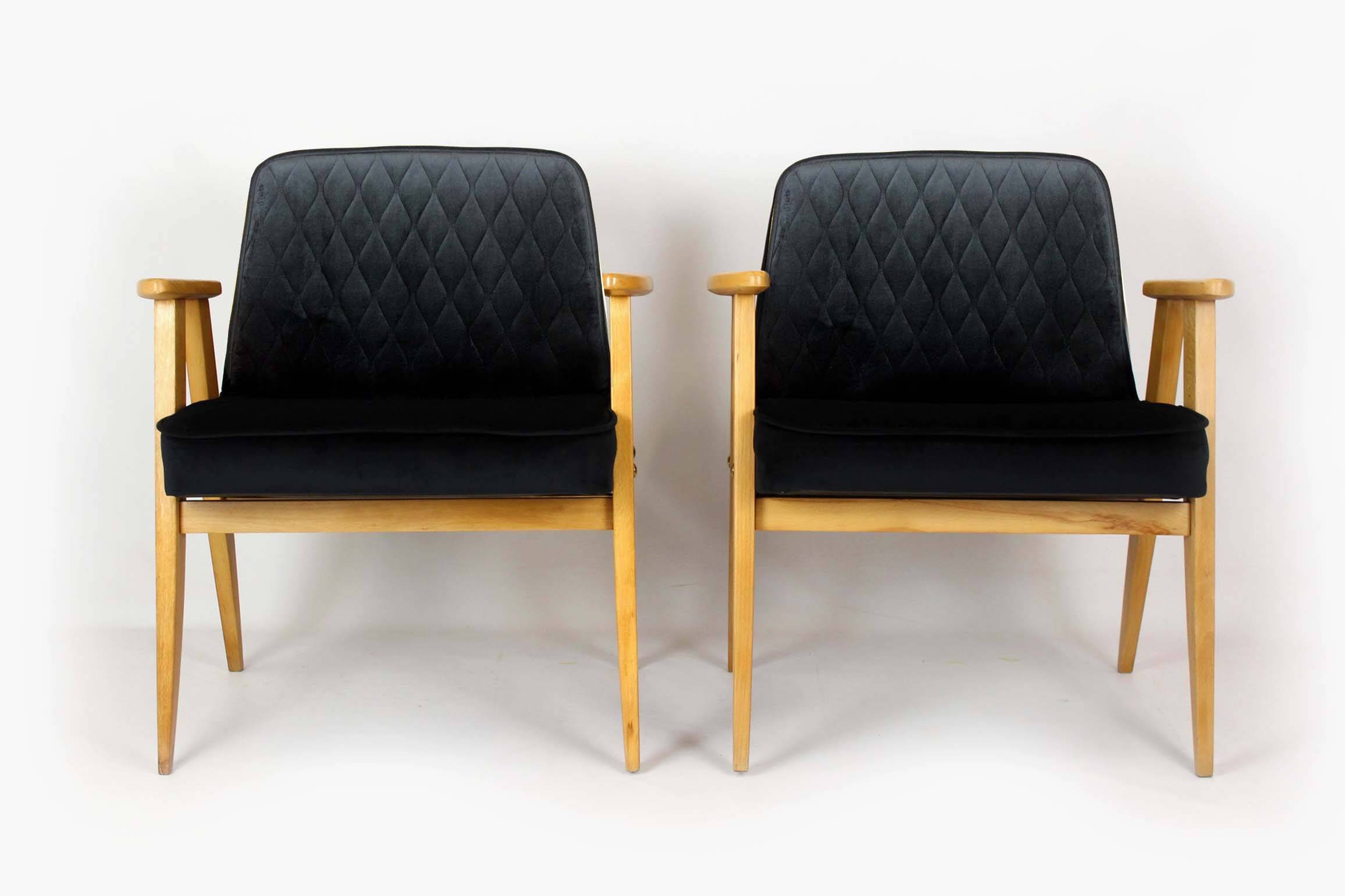 Set of Model 366 Armchairs by Józef Chierowski, Poland, 1960s