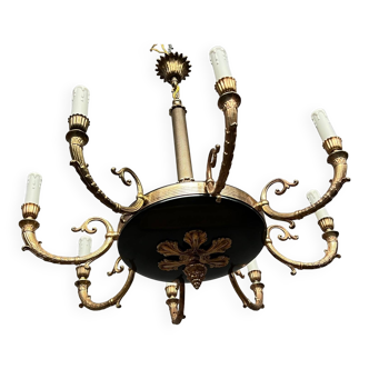 Empire style chandelier. Gilded bronze.