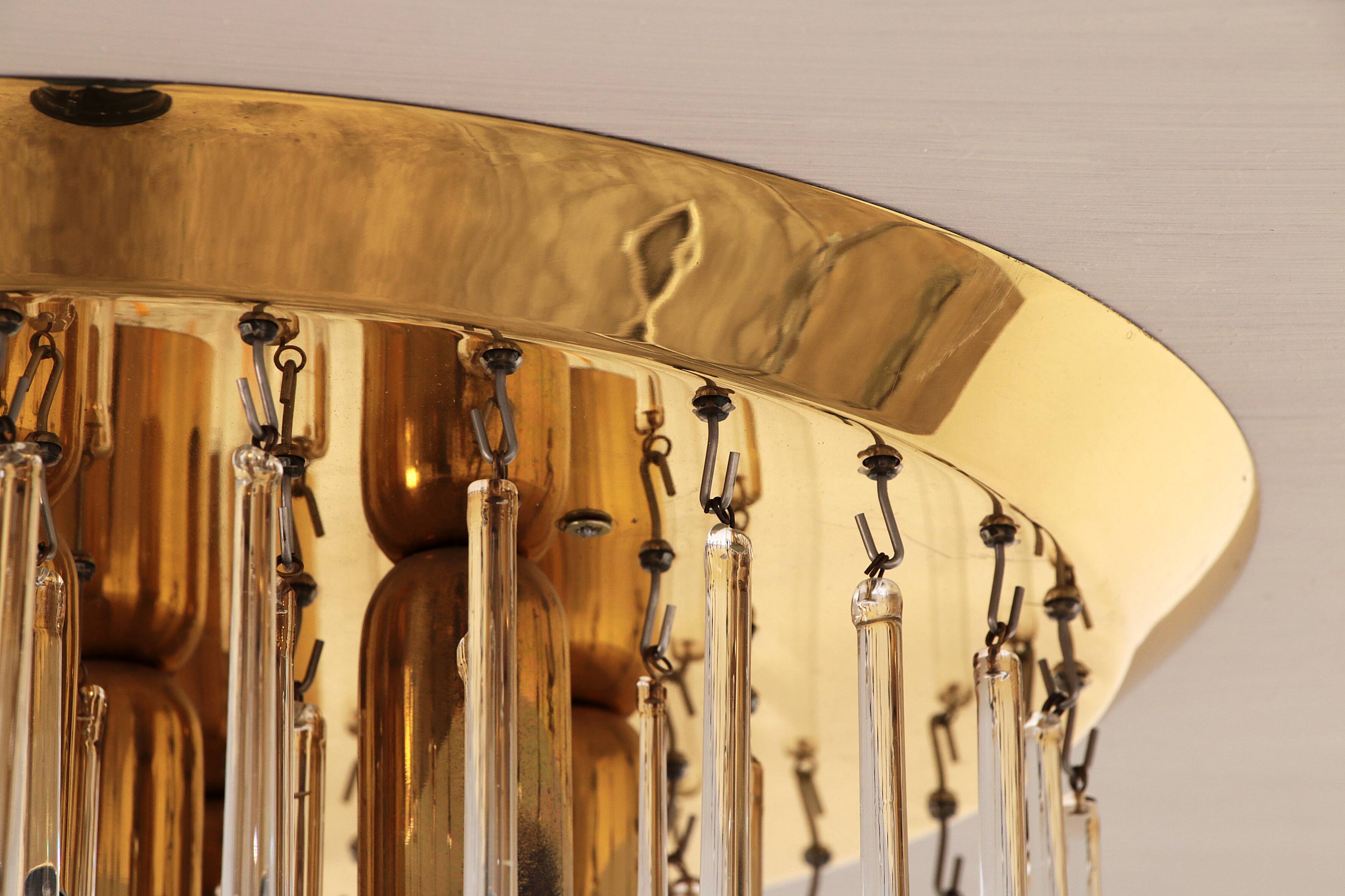 Set of two J.T. Kalmar Murano Raindrop hanging lamps, 1970 Austria