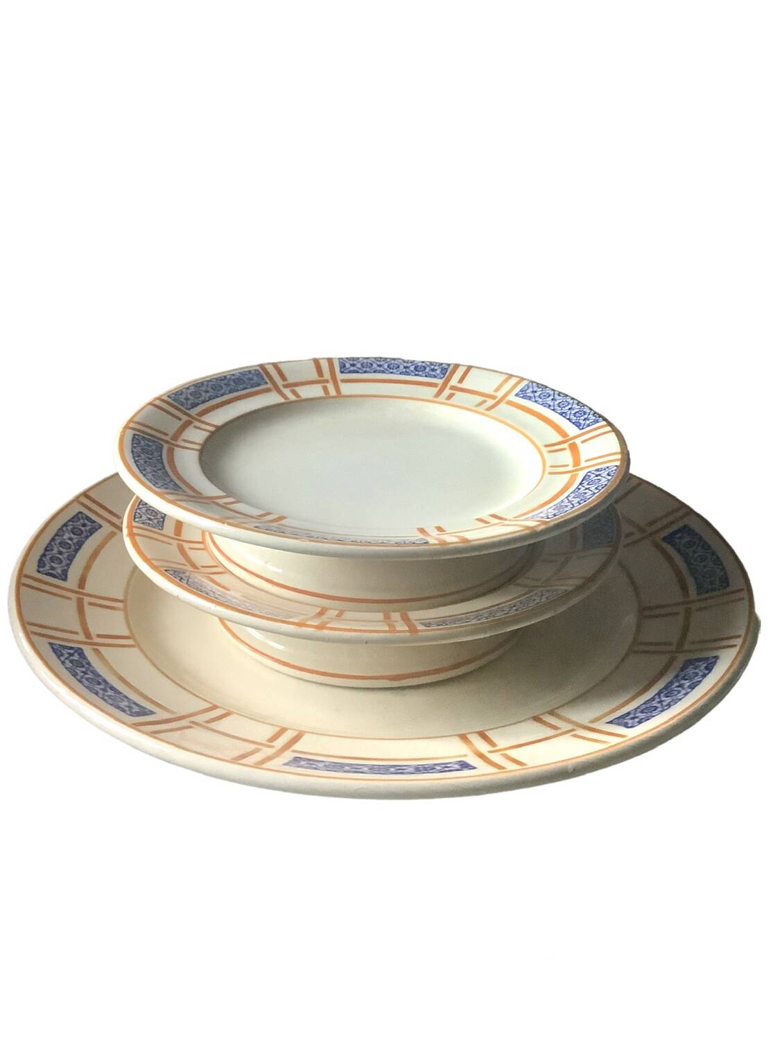 3 plats de service Longwy Carmen jaune