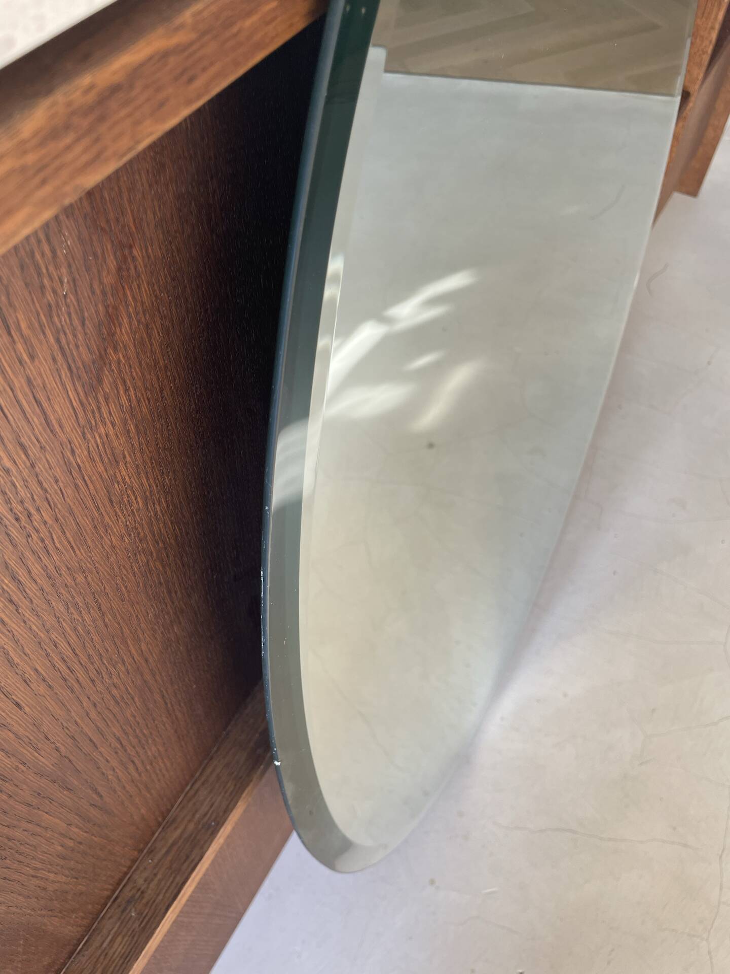Grand miroir ovale vintage