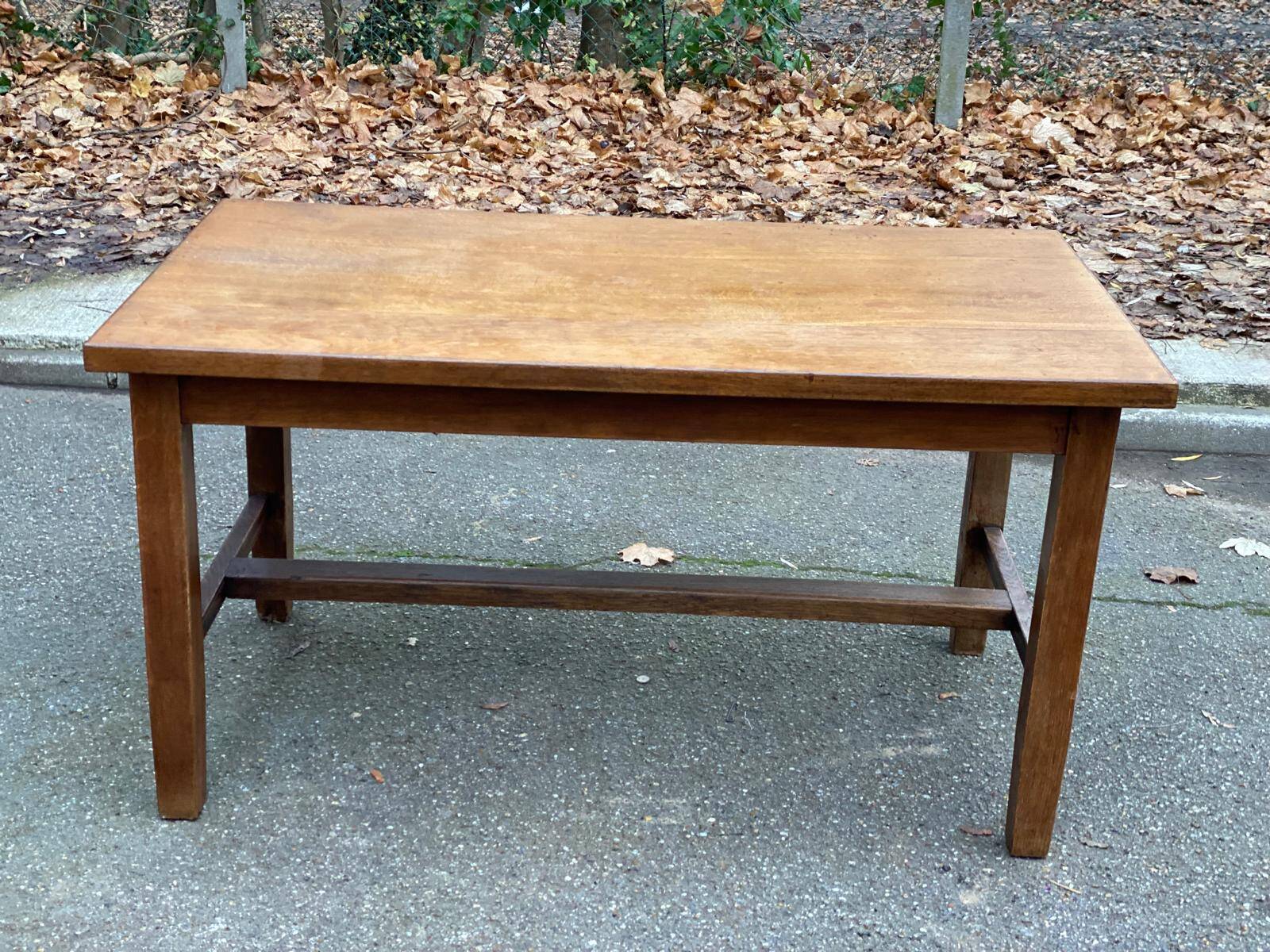 19th century solid oak farmhouse table, 140x80cm