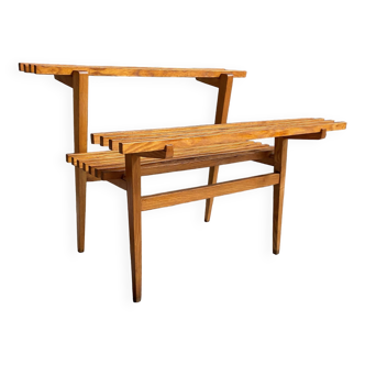 table d'appoint végétale en bois des années 1960