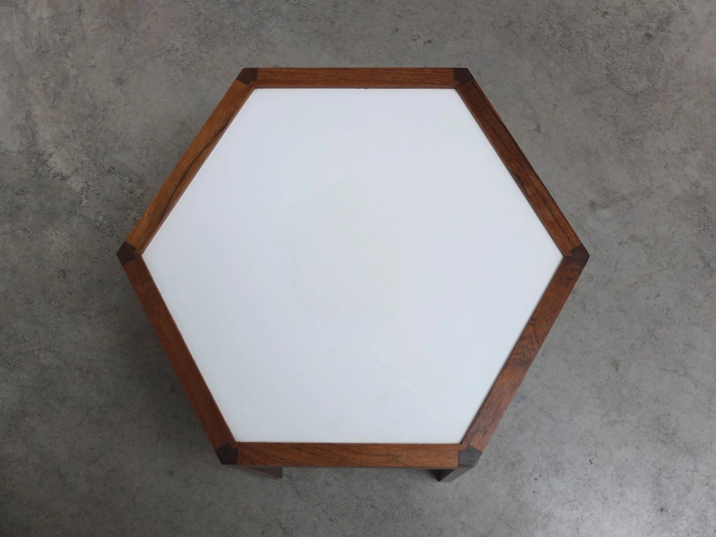 Rosewood 'Hexagon' side table by Hans Christian Andersen, 1960s