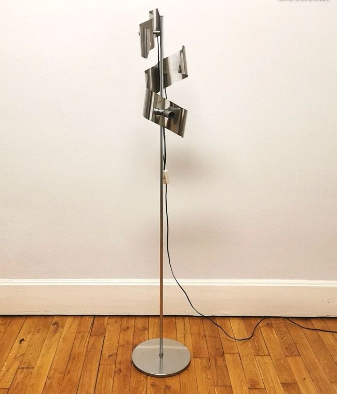 Stainless steel floor lamp, 1970