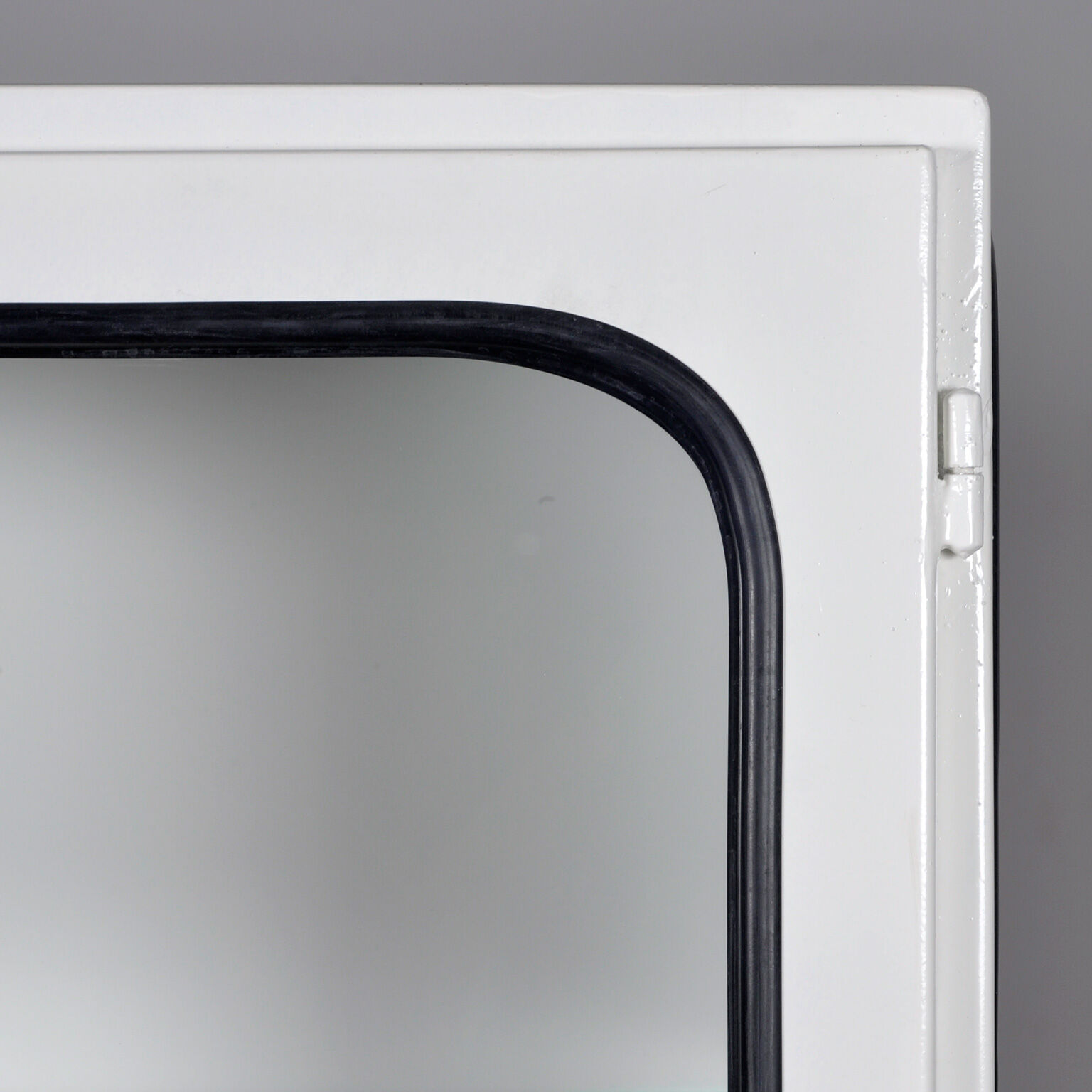 Restored glass & iron medical cabinet, 1970s