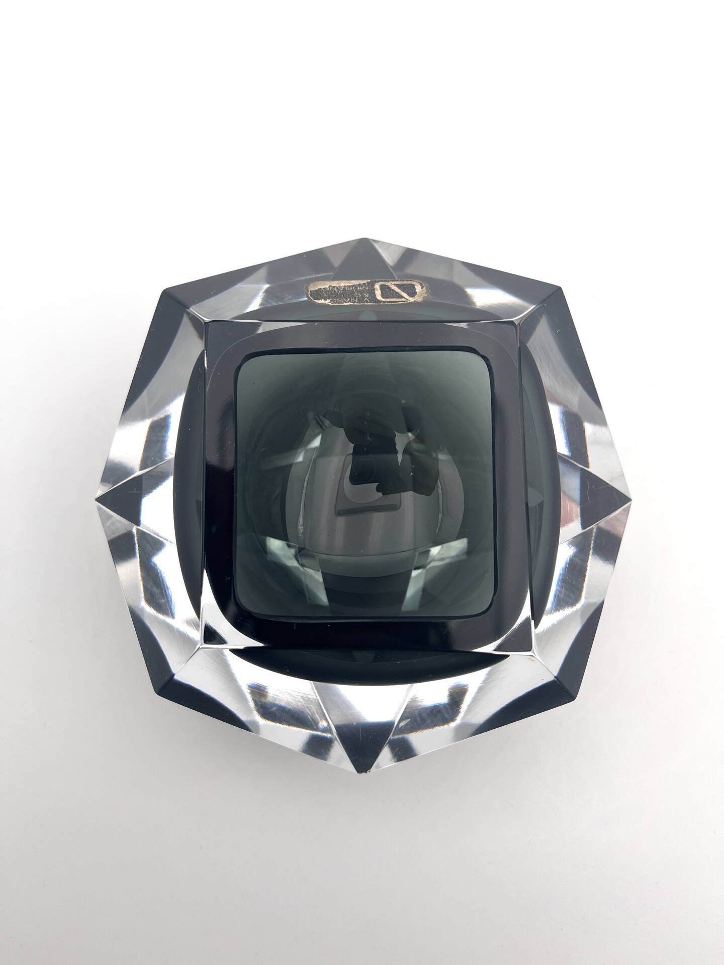 Murano Bowl V. Nason & C. Geometric Smoke 15cm 1.17kg