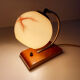 Table lamp art deco bauhaus, Vintage, 30s, Opaline Wood