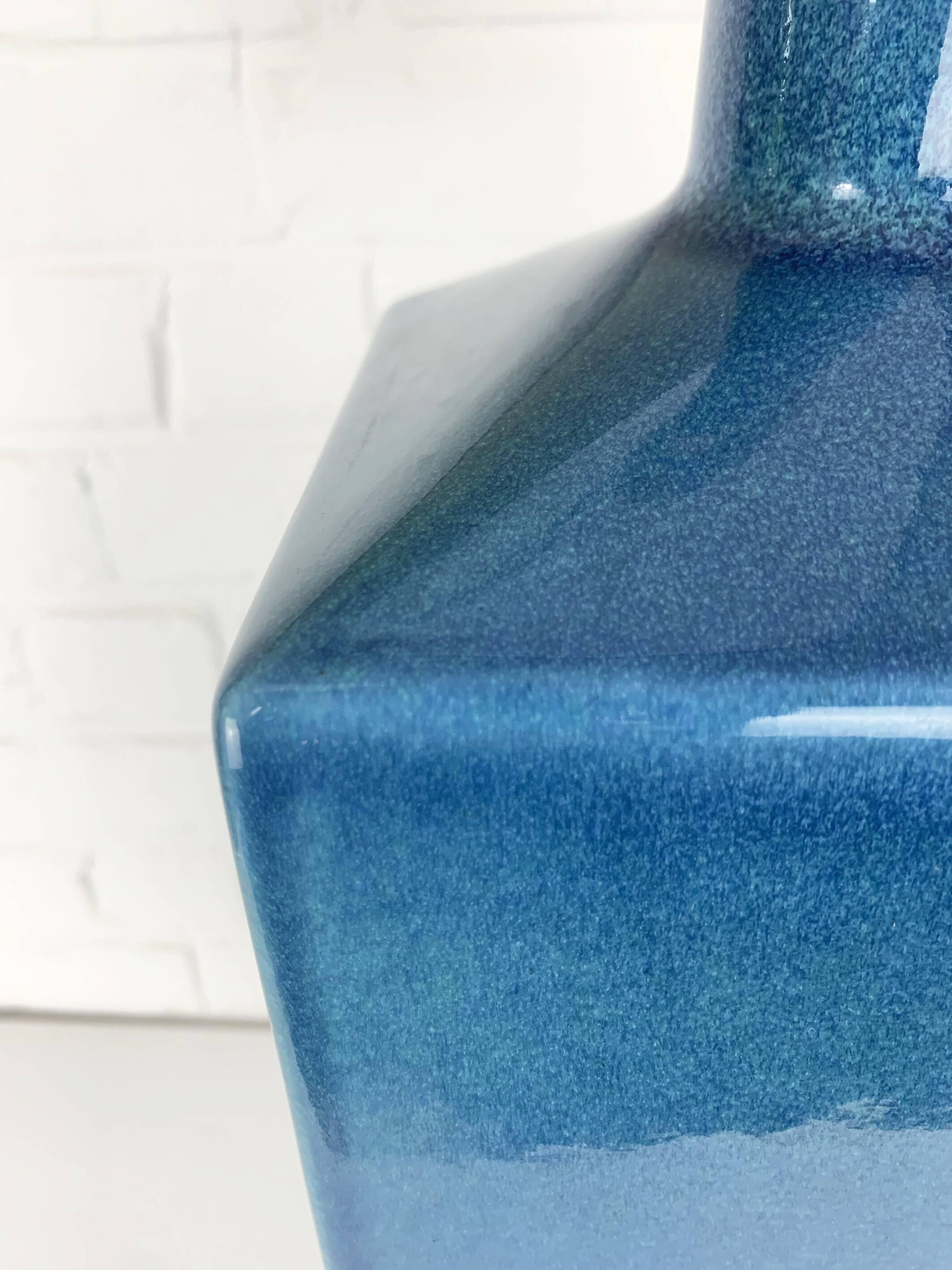 Le Klint Floor Lamp Model No. 357 in blue ceramic, glazed stoneware, Denmark