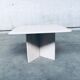 Vintage Italian Postmodern Square Granite Stone Side Table, 1970s