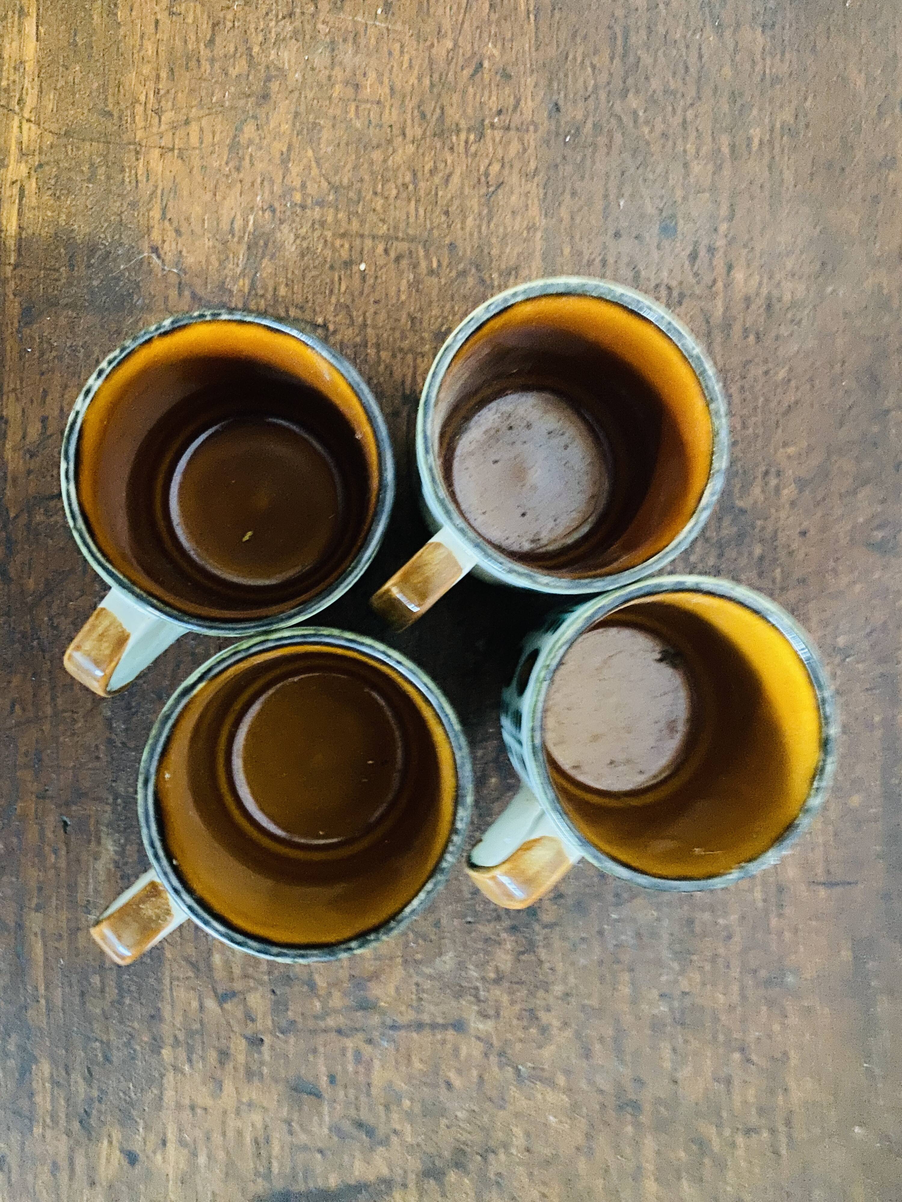 Set of 4 cups Motif Noix Belguim Boch