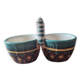 Enamelled ceramic salt cellars HB Henriot Quimper