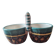 Enamelled ceramic salt cellars HB Henriot Quimper