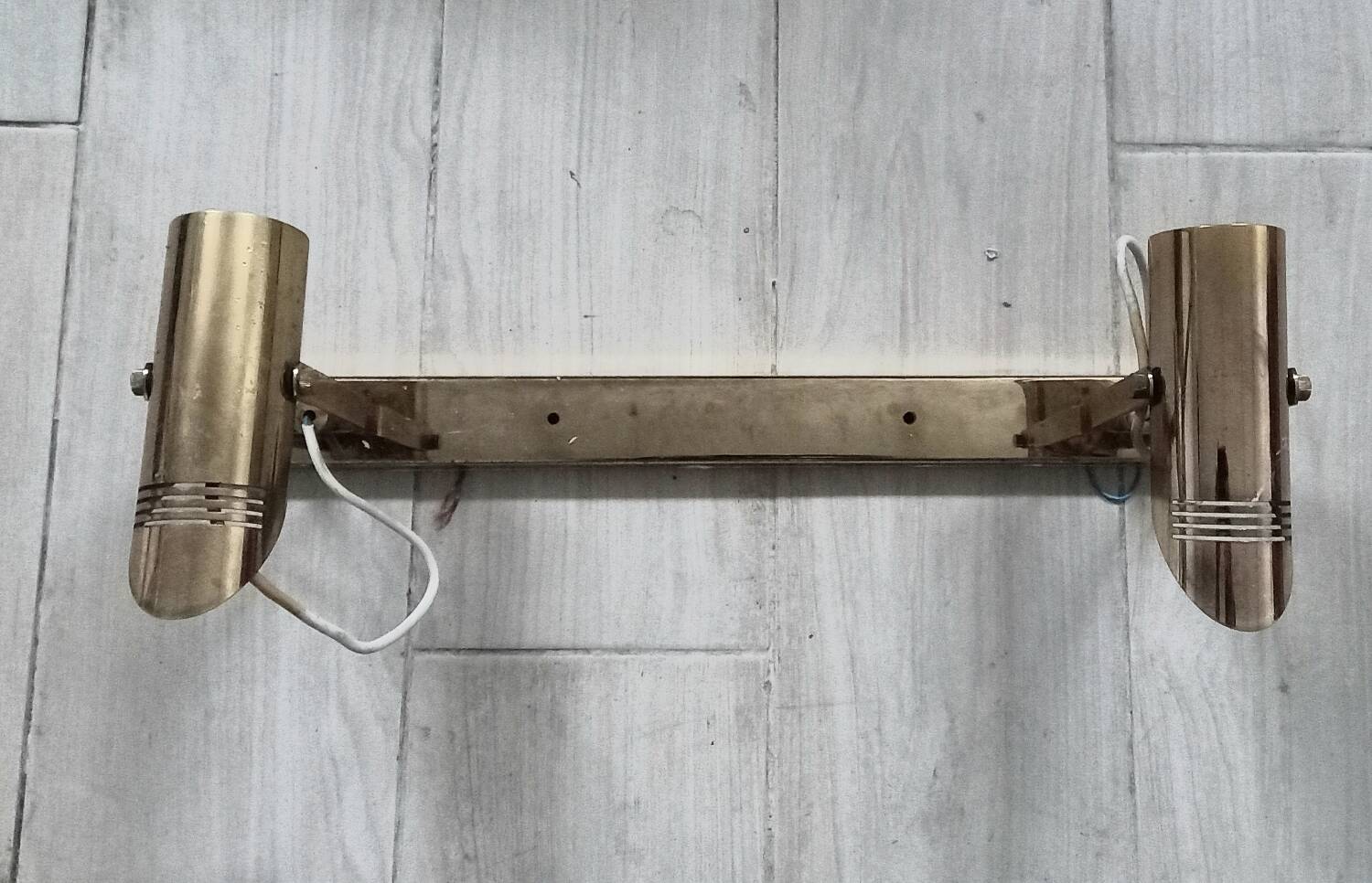 Applique 2 spots dorée années 70