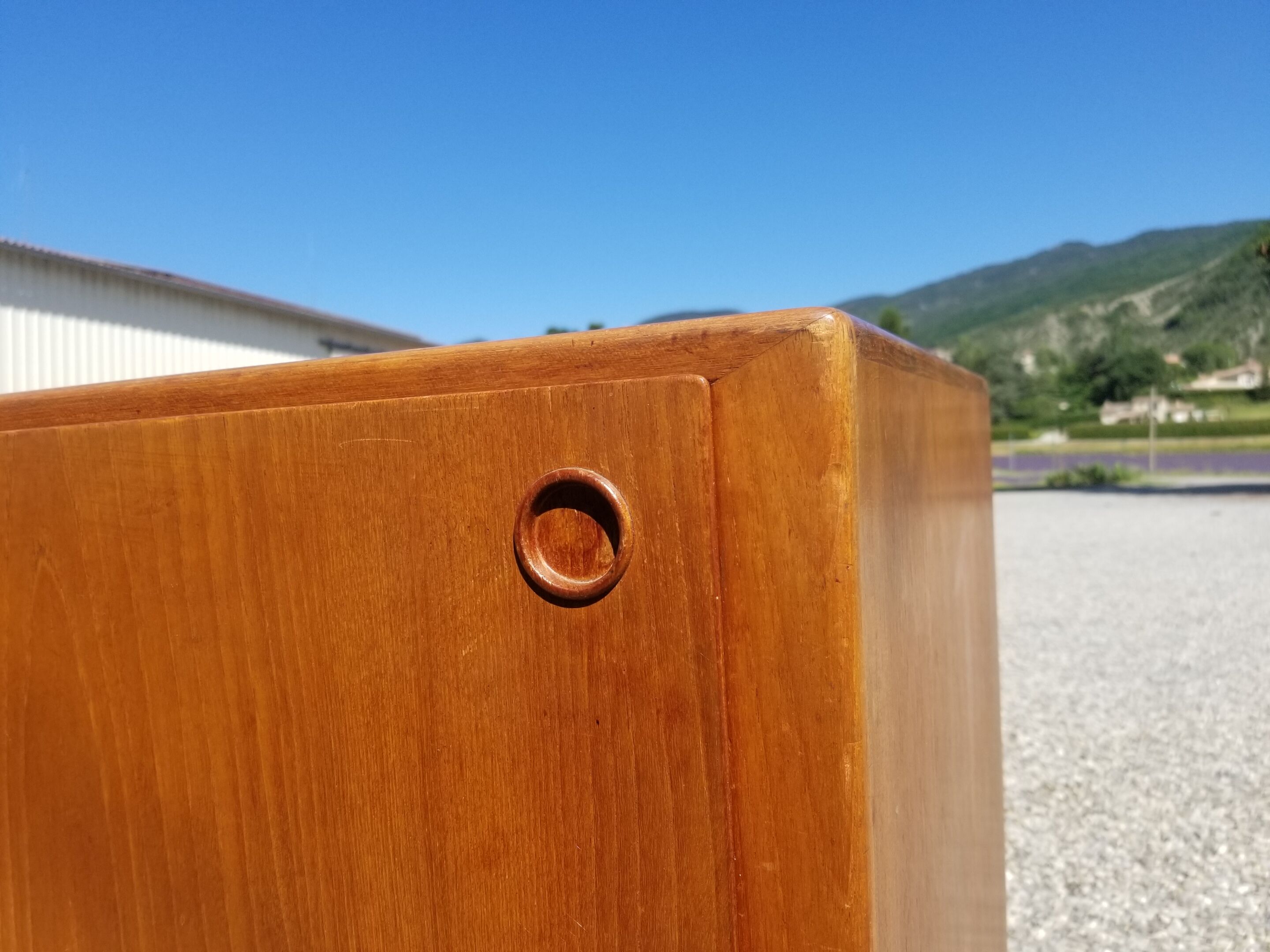 Scandinavian teak row 4 sliding doors - 60s