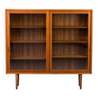 Danish Teak Cabinet with Glass Doors by Carlo Jensen for Hundevad & Co, 1960s