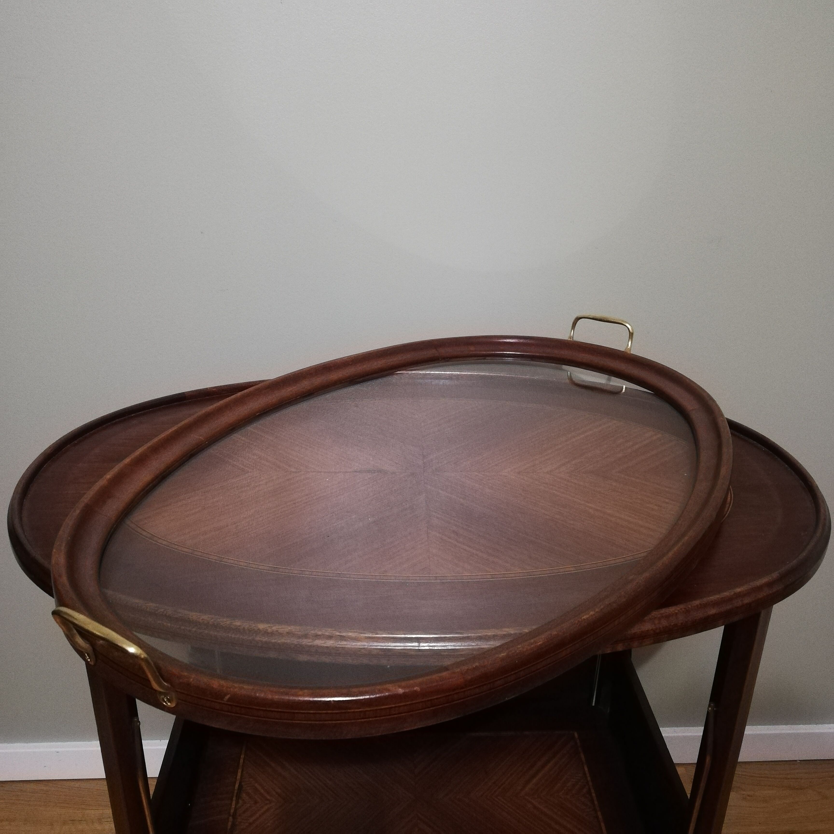 Art deco dessert in mahogany and marquetry