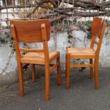 Pair of straw chairs from the 1950s