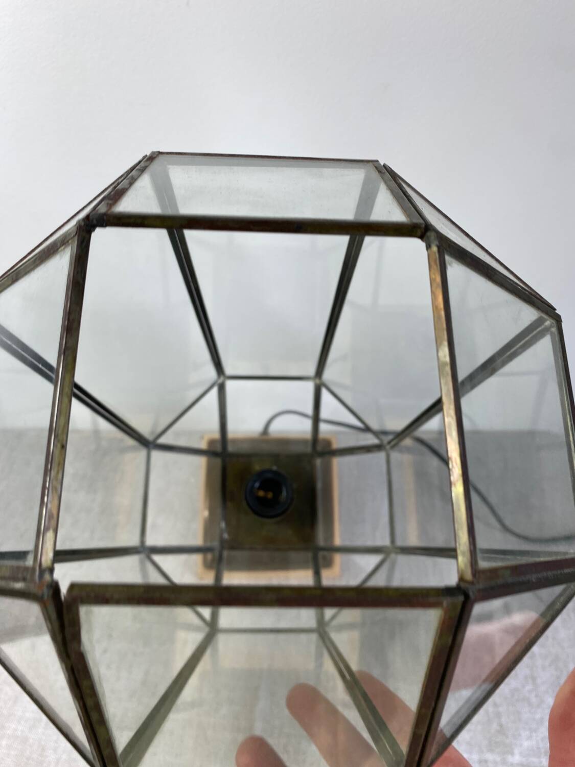 Lampe en laiton et verre