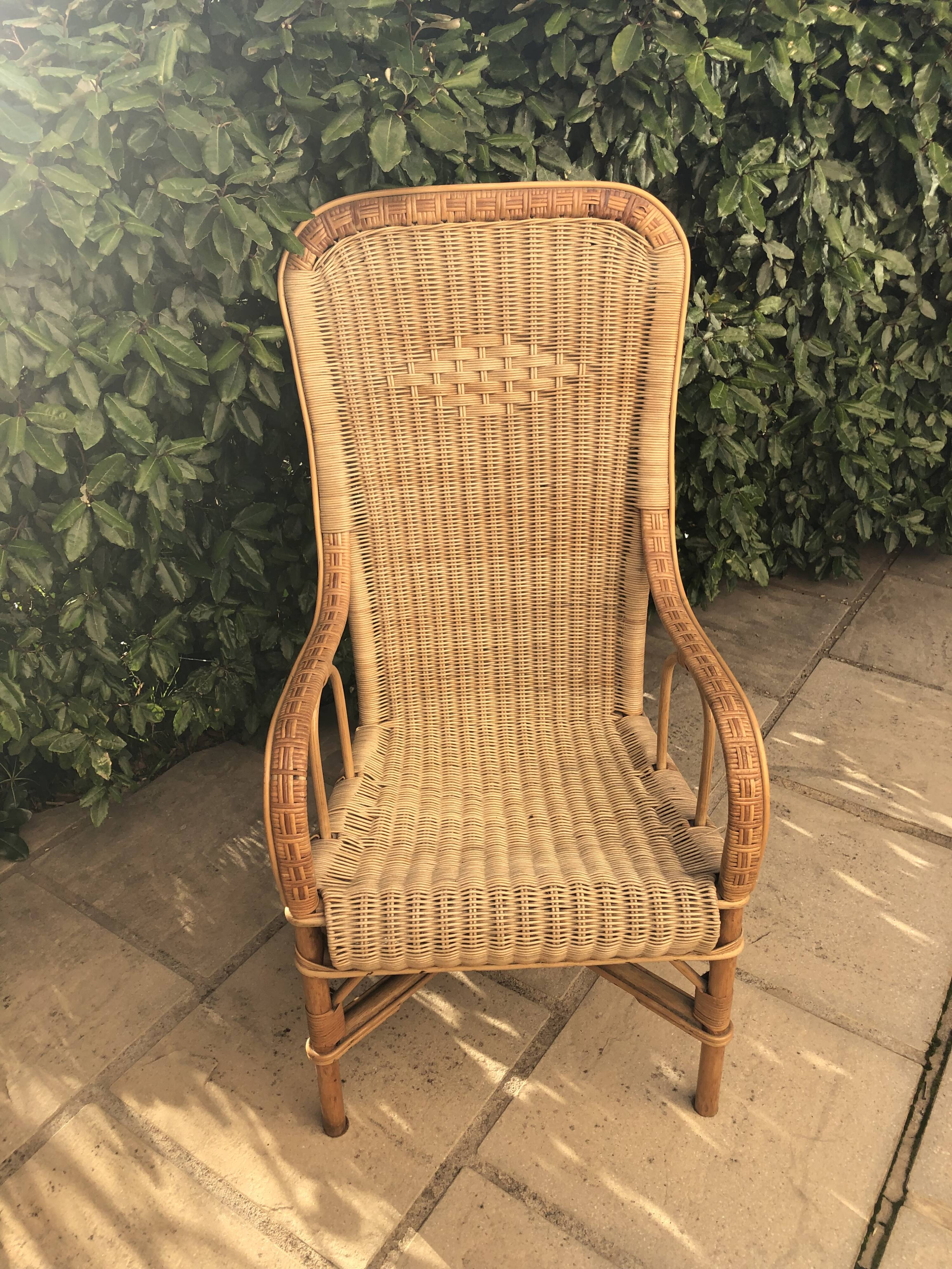 Vintage rattan armchair