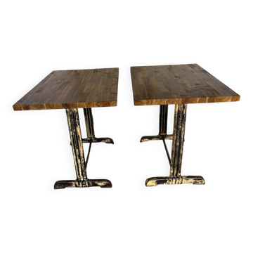 Tables de bistrot en fonte