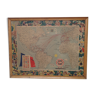 Carte des lignes compagnie générale Transatlantique 1959 encadrée