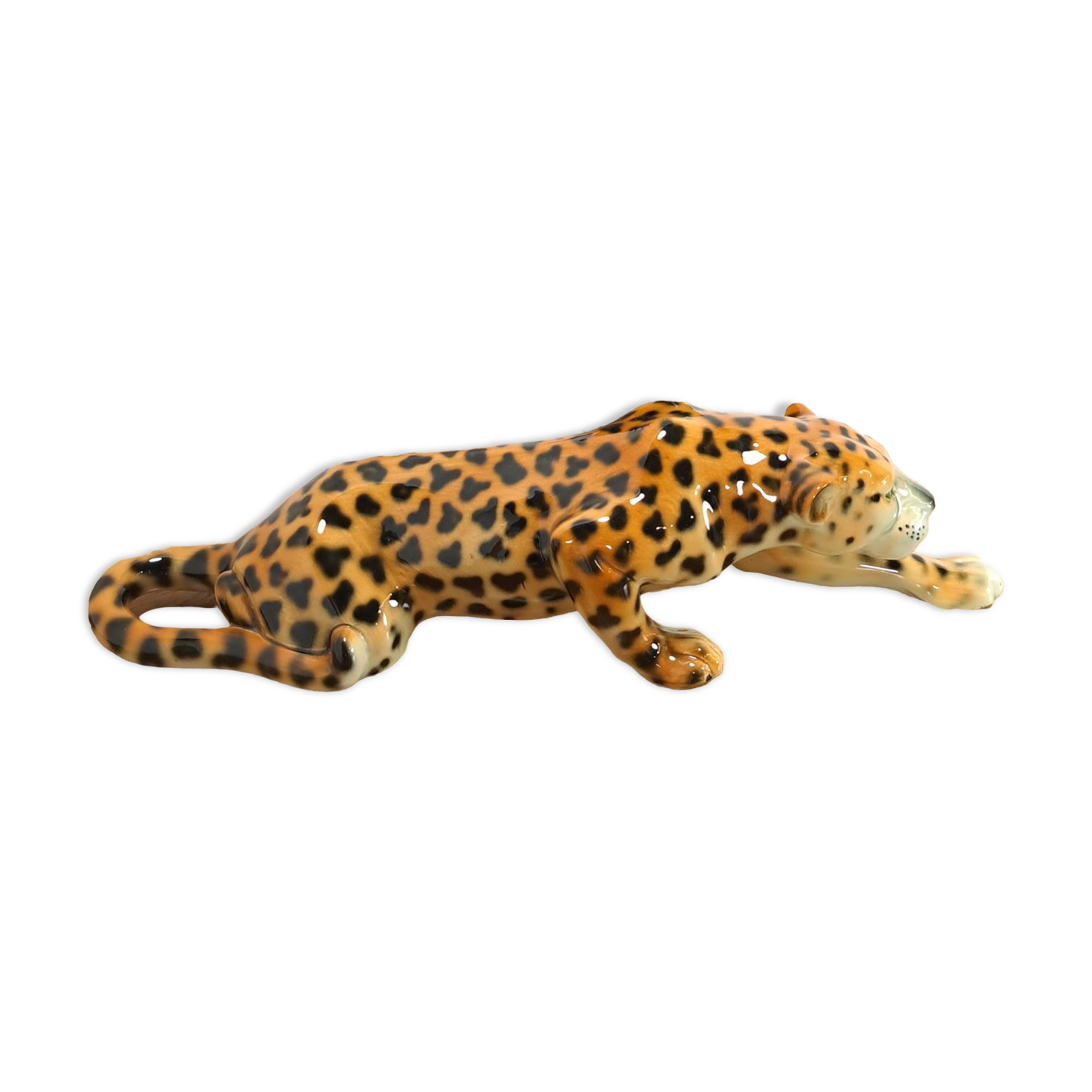 Porcelain statue leopard vintage