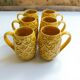 Handmade yellow pineapple mugs signed Kerangol made in Portugal.
