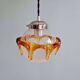 Pair of Space Age pendant lights in blown bubble Murano glass, 1970.