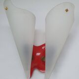 Three vintage rockabilly red plastic wall lights