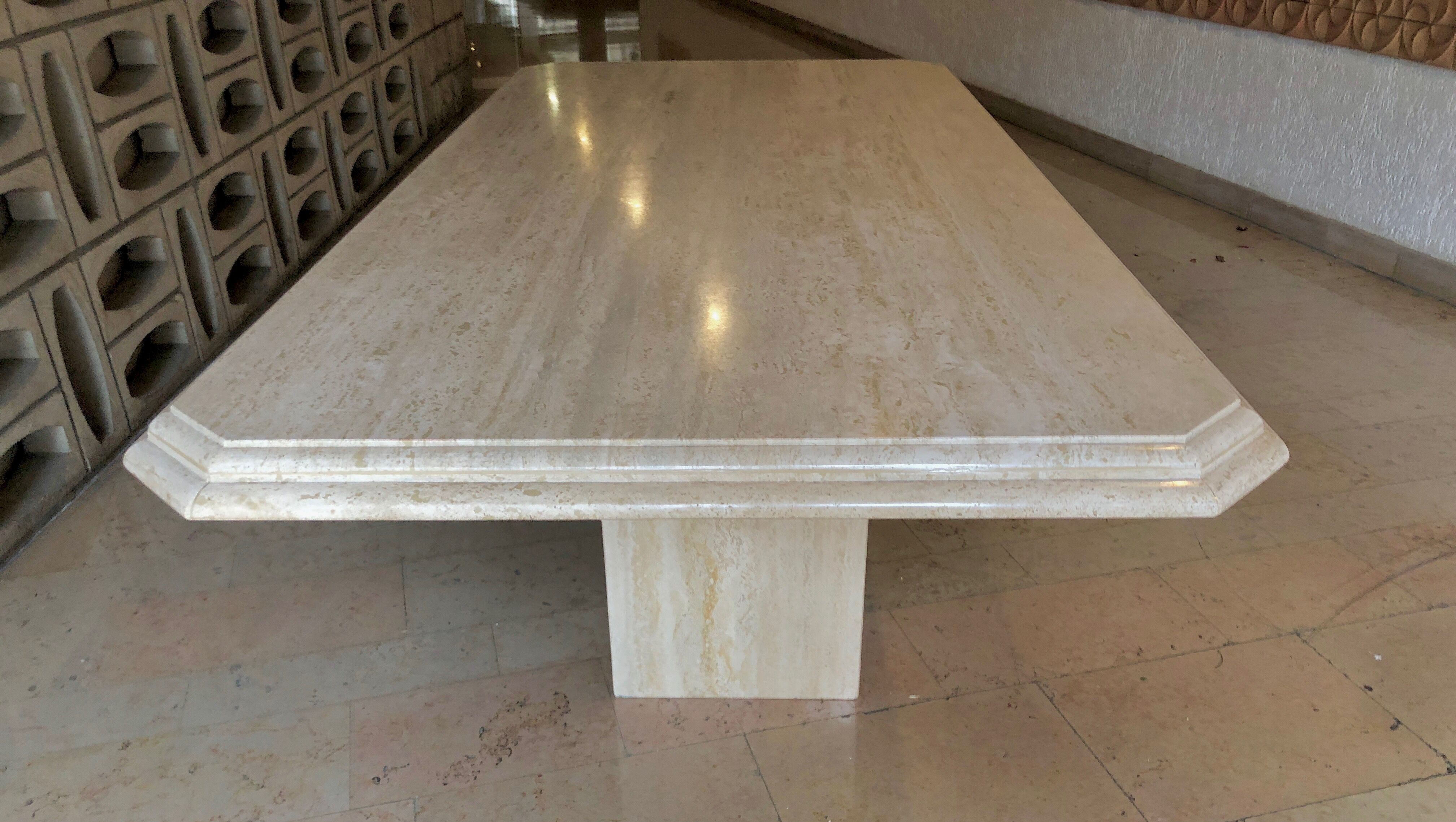 Travertine dining table