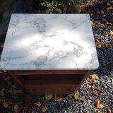 Retro bedside table with marble