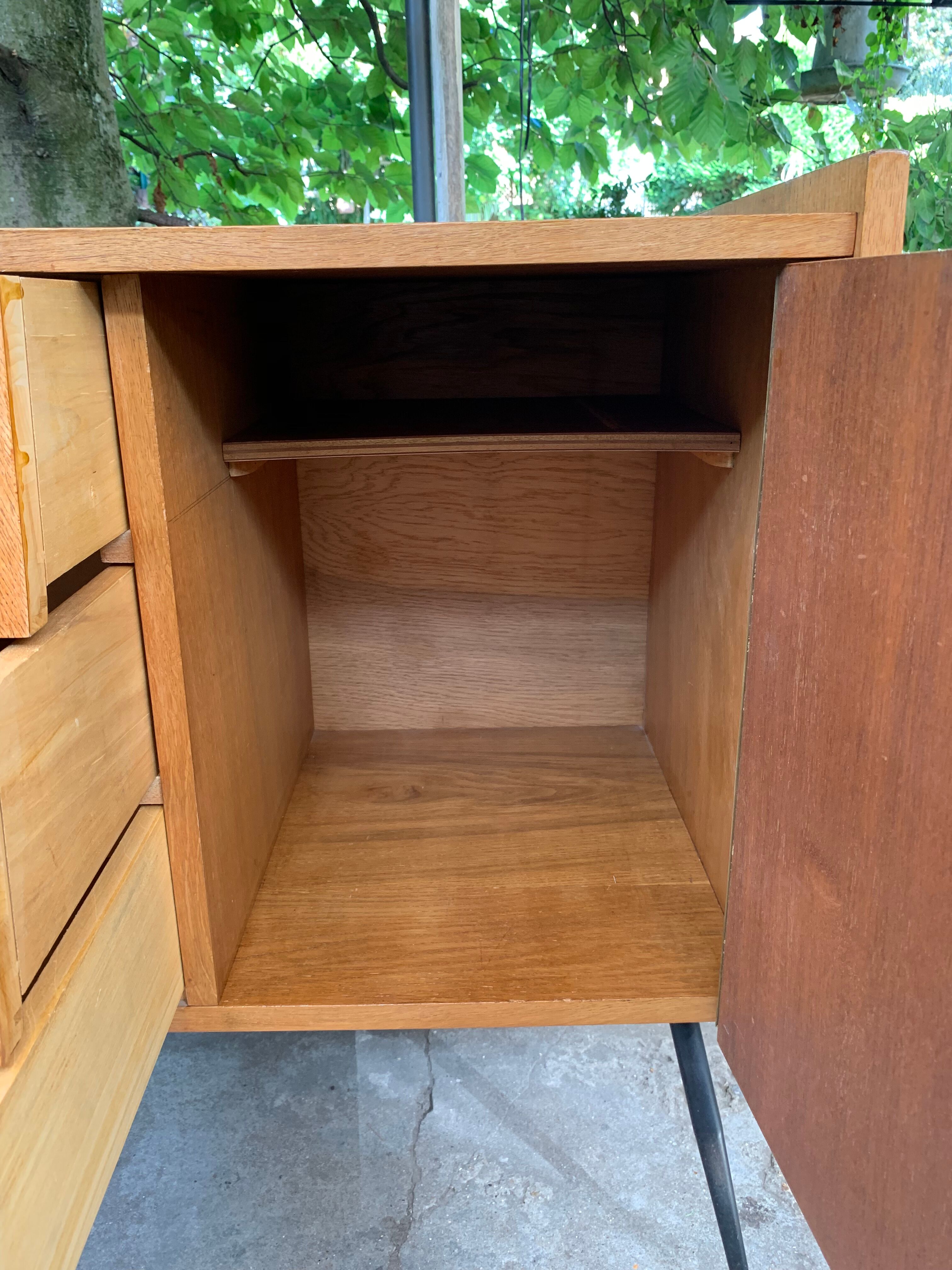 Buffet commode pieds compas 50’s