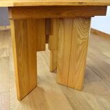 Vintage elm dining table Maison Regain, 1980