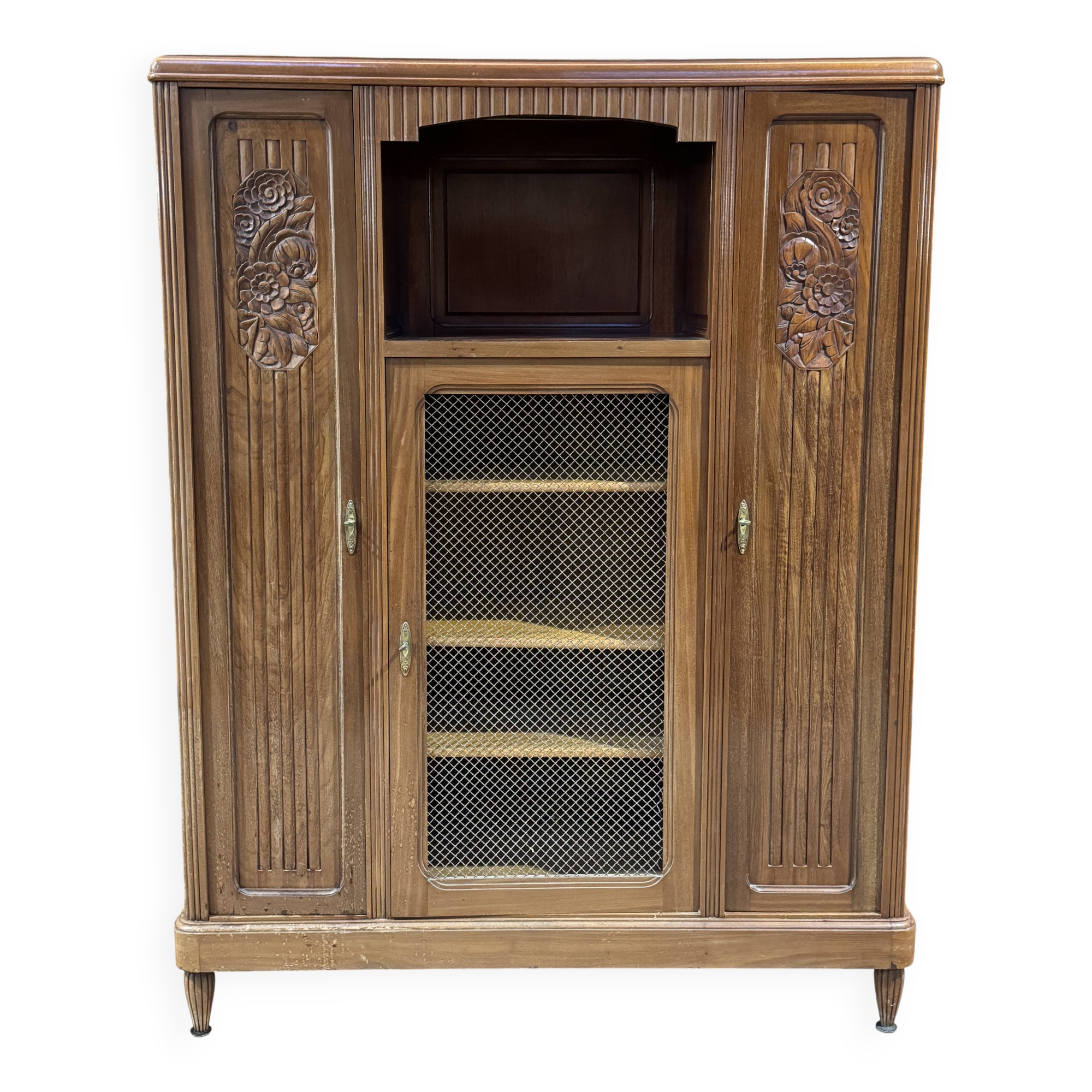 Art Deco Walnut Office Cabinet