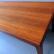 Rosewood coffee table with blue ceramic tiles, Denmark 1960s